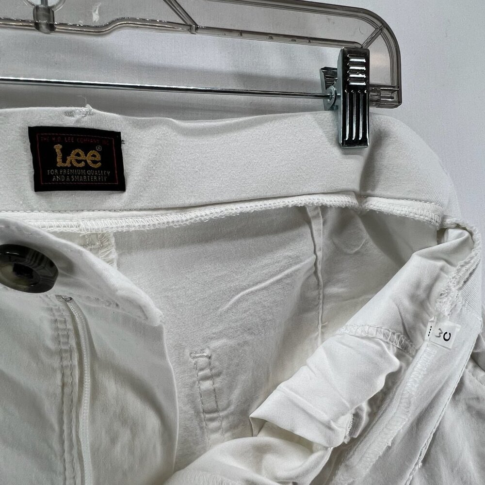 Lee Ultra Lux Comfort Cargo Short Womens 30 High Rise Stretch Relaxed Fit White - Picture 11 of 15